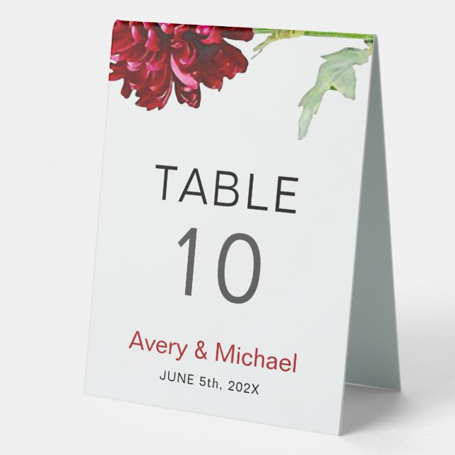 Plaque De Table Grand Chrysanthème rouge (Verso)