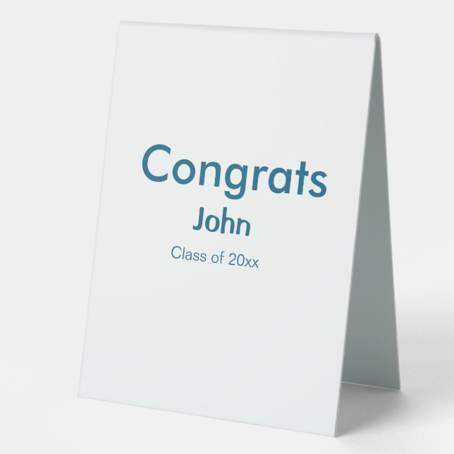 Plaque De Table grand garçon ajouter nom félicitations date année  (Recto)