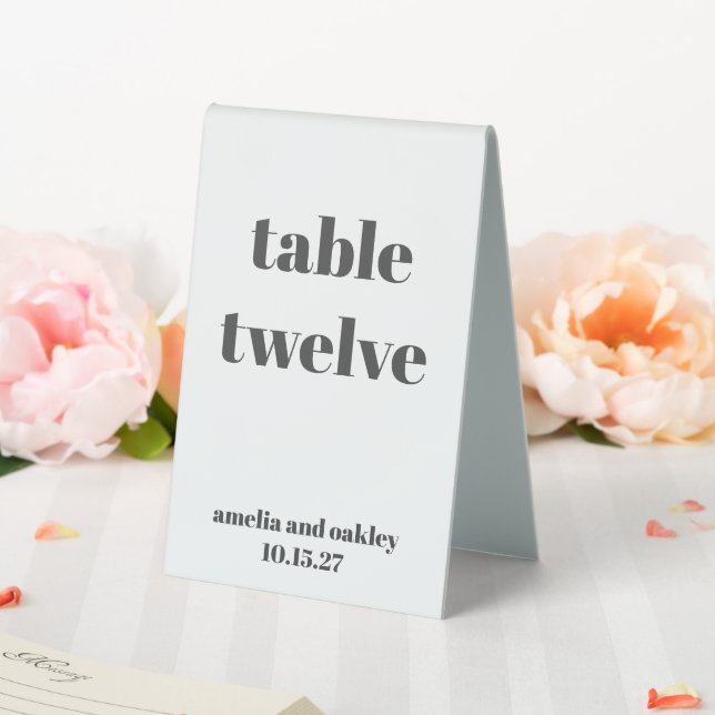 Plaque De Table Gras Noir Blanc Rétro Numéro de mariage personnali (In SItu (Mariage))