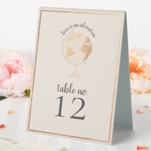 Plaque De Table Greatest Adventure World Globe Map Travel Wedding