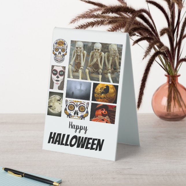 Plaque De Table Halloween 8 Photo Collage personnalisé (En SItu (Tableau))