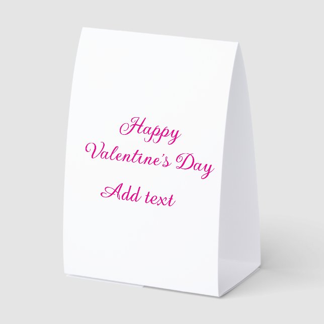 Plaque De Table Happy Valentine's day pink text name message (Recto)