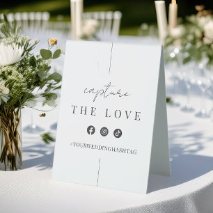 Plaque De Table Hashtag Mariage minimaliste moderne