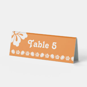 Plaque De Table Hibiscus tropical dans la tente de table orange