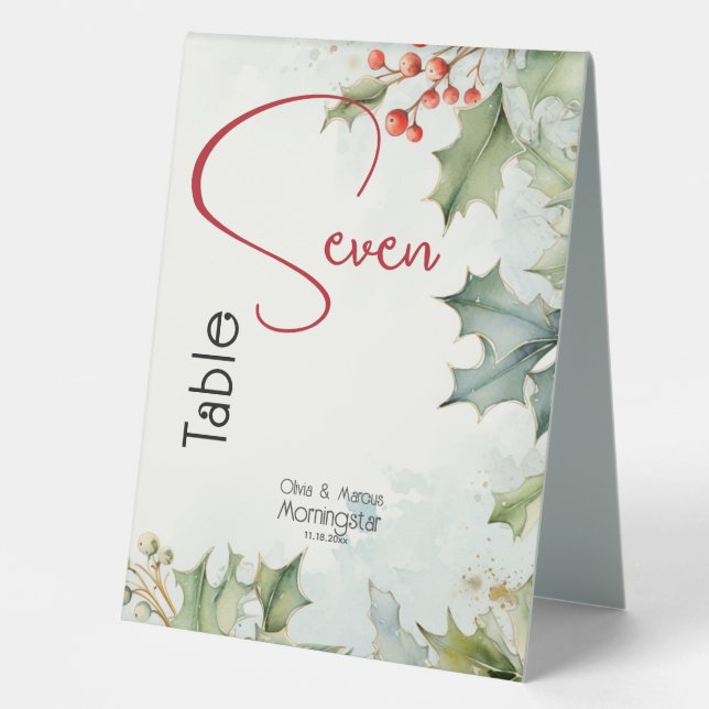 Plaque De Table Holly d'hiver et Berries (Recto)