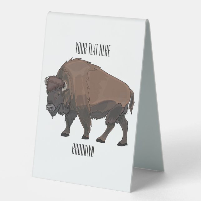 Plaque De Table Illustration de bison (Recto)