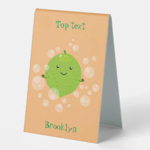 Plaque De Table Illustration de bulles de chaux vert mou