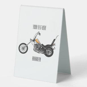 Plaque De Table Illustration de Chopper Motorcycle 1950