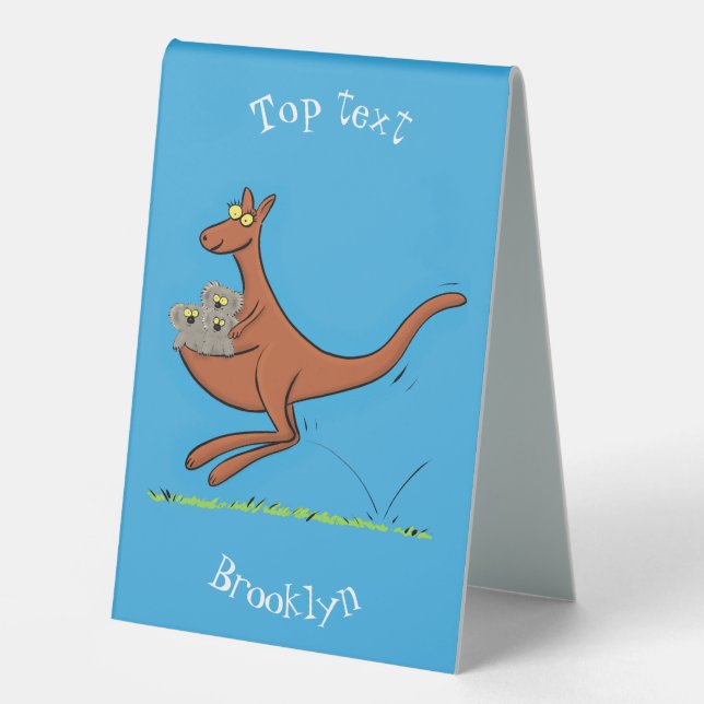 Plaque De Table Illustration de dessin animé Cute kangaroo et koal (Recto)