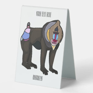 Plaque De Table Illustration de dessin animé Mandrill