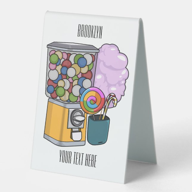 Plaque De Table Illustration de dessin de bonbon (Recto)