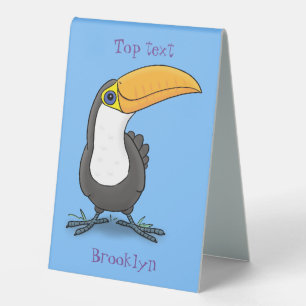 Plaque De Table Illustration de dessin humoristique du toucan joye