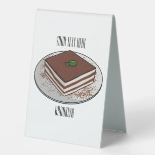 Plaque De Table Illustration de gâteau de Tiramisu