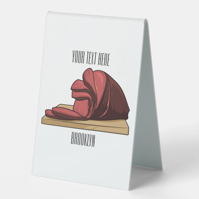 Plaque De Table Illustration de jambon (Recto)