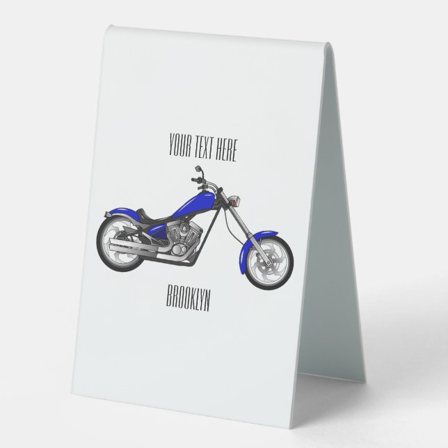 Plaque De Table Illustration de la moto à hélico (Recto)