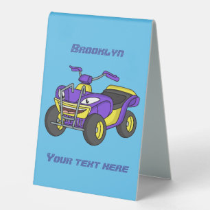 Plaque De Table Illustration de moto Purple Quad
