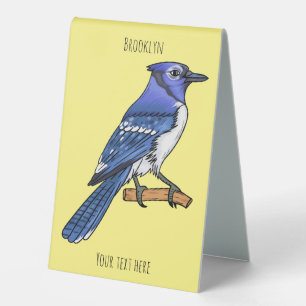 Plaque De Table Illustration d'oiseau de jay bleu