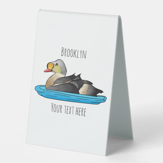 Plaque De Table Illustration d'oiseau de l'eider King (Recto)