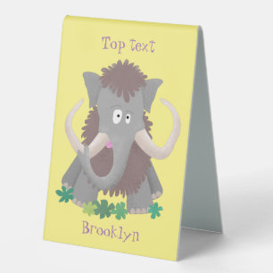 Plaque De Table Illustration drôle de mammouth laineux