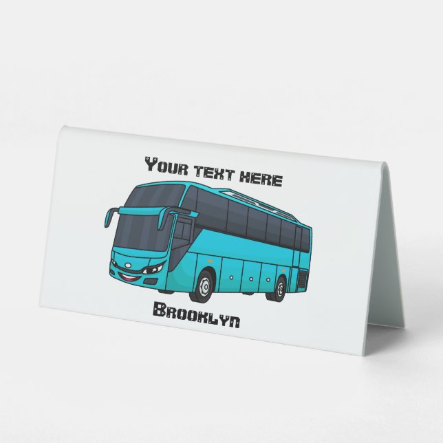 Plaque De Table Illustration d'un autobus à passagers moderne (Recto)