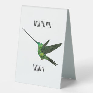 Plaque De Table Illustration d'un colibri à bec épée