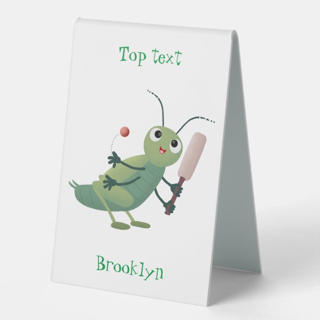 Plaque De Table Illustration d'un insecte du cricket vert mou (Recto)
