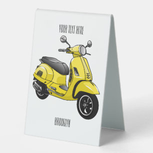 Plaque De Table Illustration d'une moto cyclable