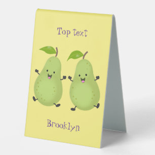 Plaque De Table Illustration d'une paire de poires mignonne