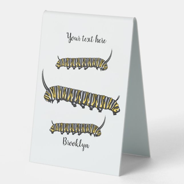 Plaque De Table Illustration Monarch caterpillar (Recto)