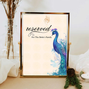 Plaque De Table Illustré Peacock muslim élégant Réservé