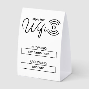Plaque De Table Instructions Wi-Fi à domicile pour locations de va