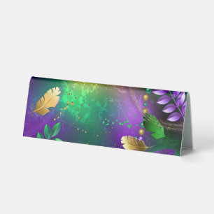 Plaque De Table Iridescente mardi gras arrière - plan avec perles