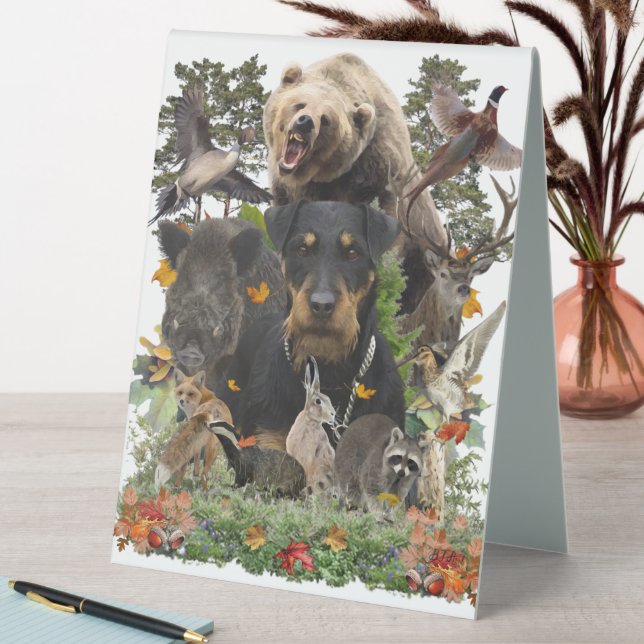 Plaque De Table Jagdterrier, Chasse Allemande Terrier Tapestry Pos (En SItu (Tableau))