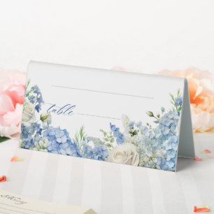 Plaque De Table Jardin Anglais Hydrangea Bleu Roses Blanches Table