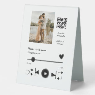 Plaque De Table Joueur de musique couple personnalisé amour q r co
