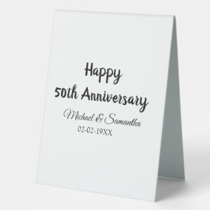 Plaque De Table Joyeux 50e anniversaire ajouter nom du couple date