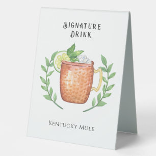 Plaque De Table Kentucky Mule Boisson Signature