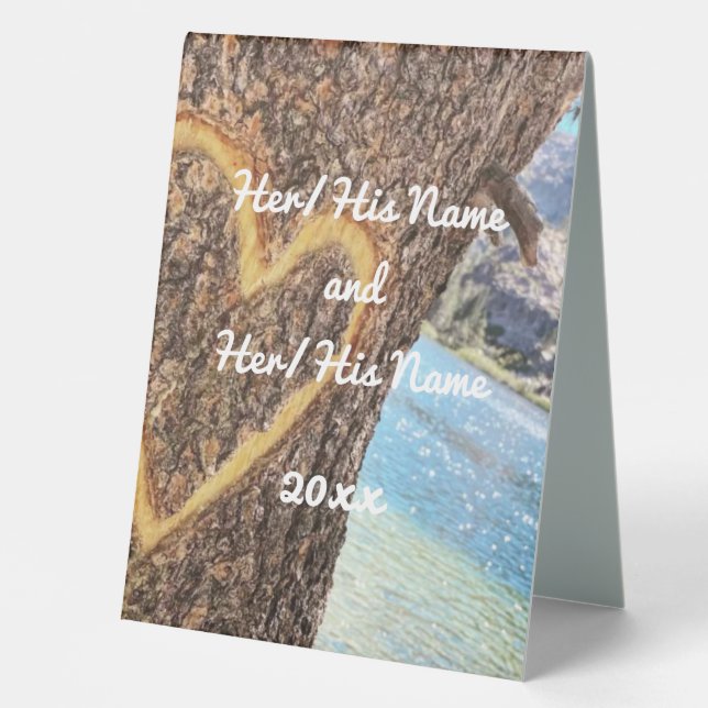 Plaque De Table Lac Tahoe Blue Water Tree Heart Love (Recto)