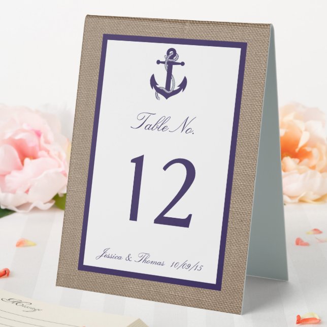 Plaque De Table L'Ancre De La Marine Sur La Collection De Mariages (In SItu (Mariage))