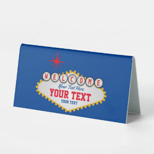 Plaque De Table Las Vegas Affiche de bienvenue Votre texte