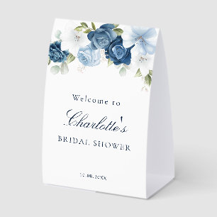 Plaque De Table Lavage à l'eau Floral Dusty Blue Baby Shower de ma
