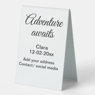 Plaque De Table L'aventure commence ajouter nom date année lieu