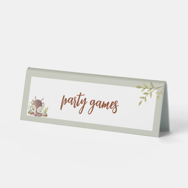 Plaque De Table Le Baby shower des animaux des bois (Recto)