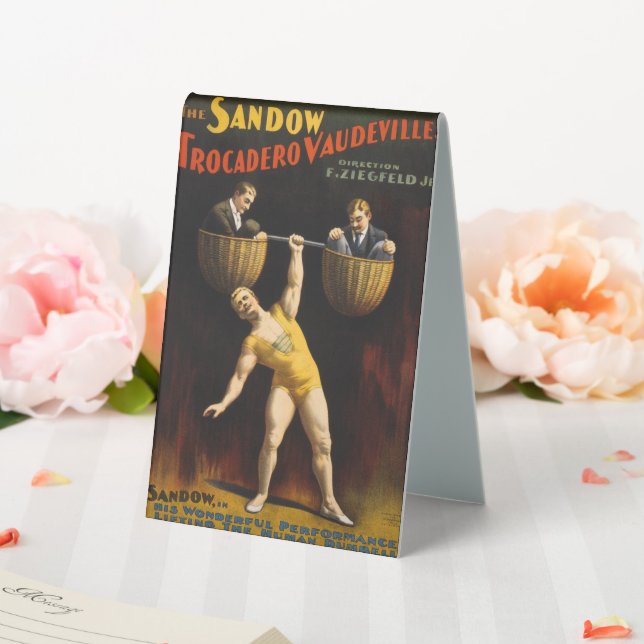 Plaque De Table Le Sandow Eugen Sandow Vaudeville Weightlifter (In SItu (Mariage))