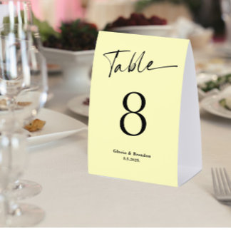 Plaque De Table Lemon Color Wedding Table Number 