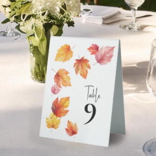 Plaque De Table Les numéros de tableau des Mariages d'automne en c