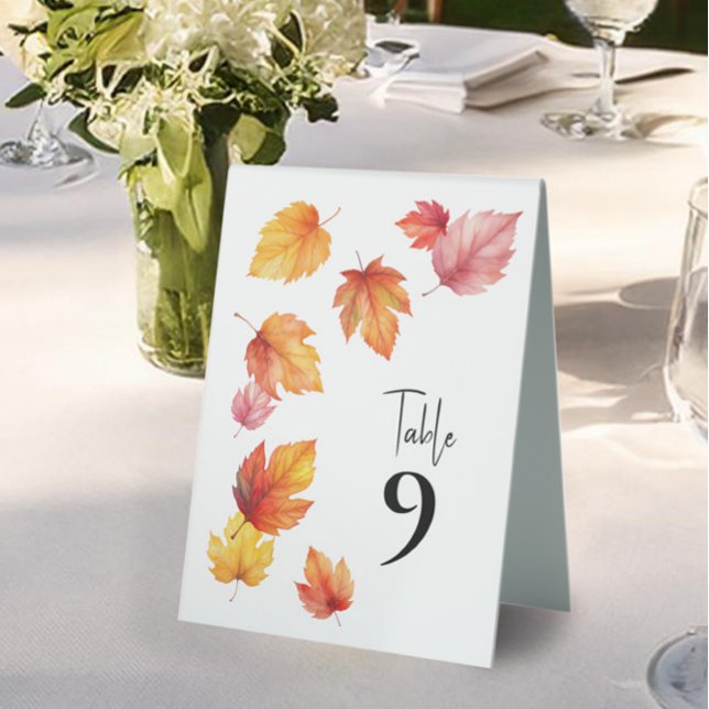 Plaque De Table Les numéros de tableau des Mariages d'automne en c (Créateur téléchargé)
