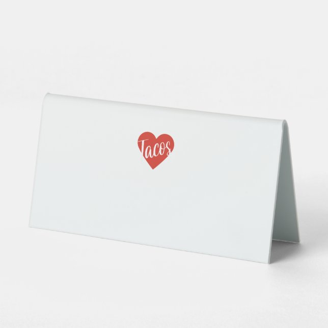 Plaque De Table Les Tacos aiment les valentines amusantes jour (Recto)