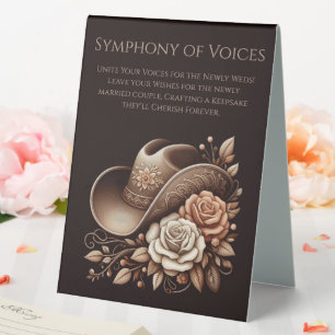 Plaque De Table Livre d'or mariage Casquette de la fille avec fleu