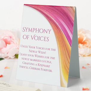 Plaque De Table Livre d'or mariage - Pink Orange Yellow-